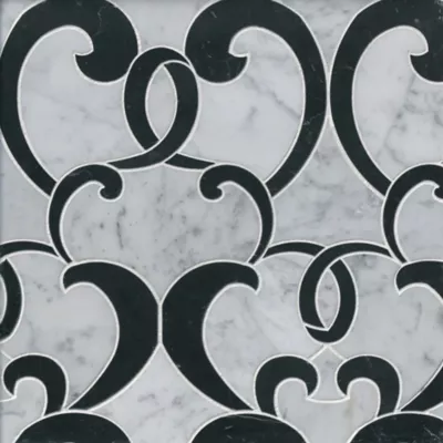 Monroe Marquina Marble Mosaic Wall and Floor Tile - The Tile Shop