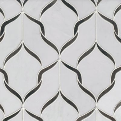 Lucille with Vintage Patina Stone Mosaic Floor and Wall Tile