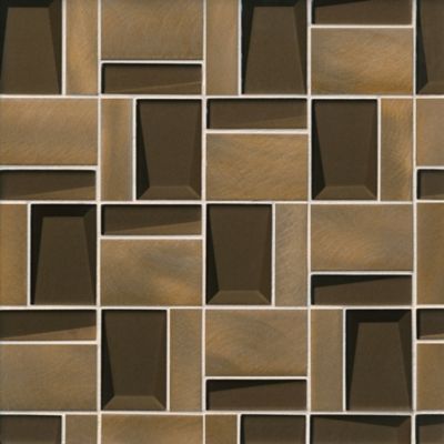 Shipley Antique Bronze Metal and Glass Mosaic Wall Tile