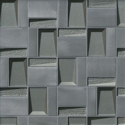 Shipley Stainless Metal and Glass Mosaic Wall Tile