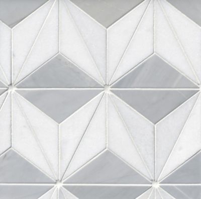 Victoria Grey Braxtyn Light Brushed Marble Hexagon Mosaic Wall and Floor Tile - 9 x 12 in.
