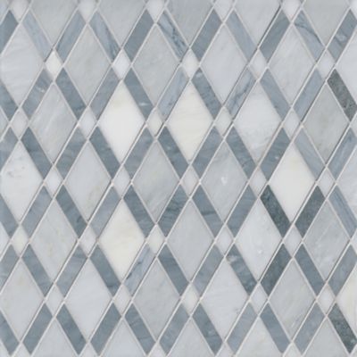 Victoria Grey Lattice Marble Mosaic Wall and Floor Tile