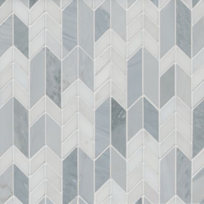 Victoria Grey Archer with White Marble Mosaic Wall and Floor Tile