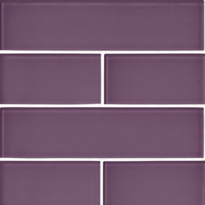 Glass Grape Subway Wall and Floor Tile - 3 x 12 in.