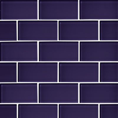 Glass Royal Purple Amalfi Mosaic Wall and Floor Tile