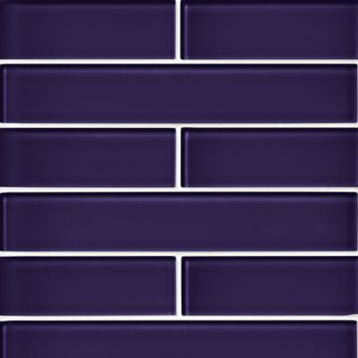 Glass Royal Purple Subway Wall and Floor Tile - 2 x 12 in.