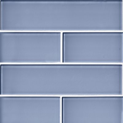 Glass Periwinkle Subway Wall and Floor Tile - 3 x 12 in.