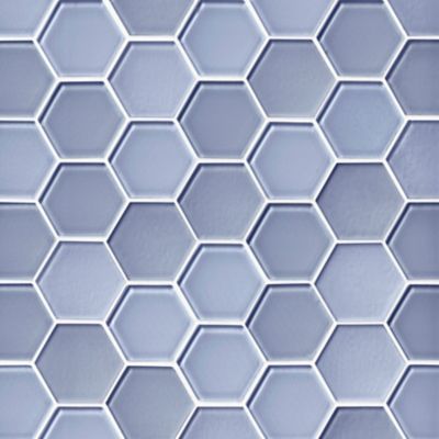 Glass Periwinkle Blend Hex Mosaic Wall and Floor Tile - 2 in.