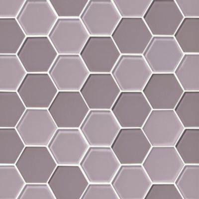 Glass Lavender Blend Hex Mosaic Wall and Floor Tile - 2 in.