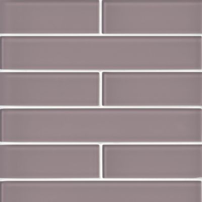 Glass Lavender Subway Wall and Floor Tile - 2 x 12 in.