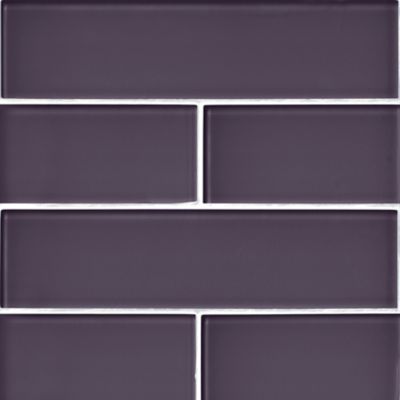 Glass Wisteria Subway Wall and Floor Tile - 3 x 12 in.
