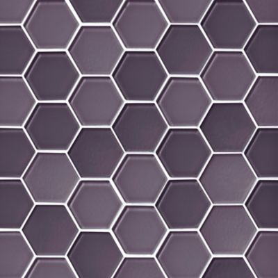 Glass Wisteria Blend Hex Mosaic Wall and Floor Tile - 2 in.