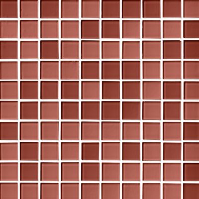 Glass Salmon Blend Mosaic Wall and Floor Tile - 1 in.