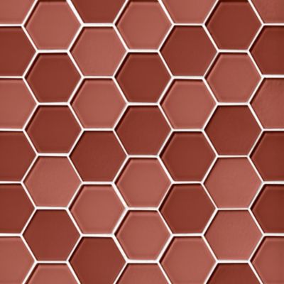 Glass Salmon Blend Hex Mosaic Wall and Floor Tile - 2 in.