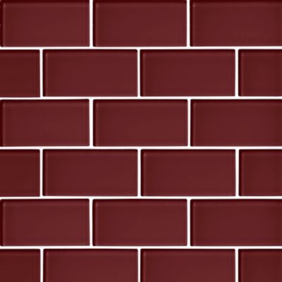 Glass Burgundy Amalfi Mosaic Wall and Floor Tile