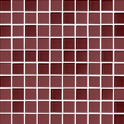 Glass Burgundy Blend Mosaic Wall and Floor Tile - 1 in.