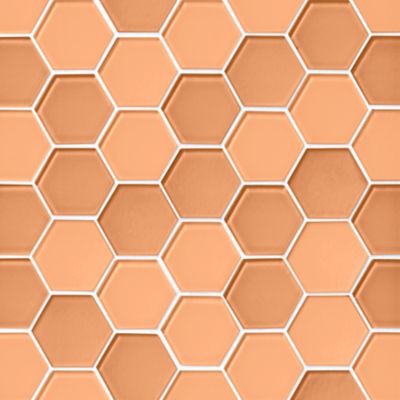 Glass Peach Blend Hex Mosaic Wall and Floor Tile - 2 in.