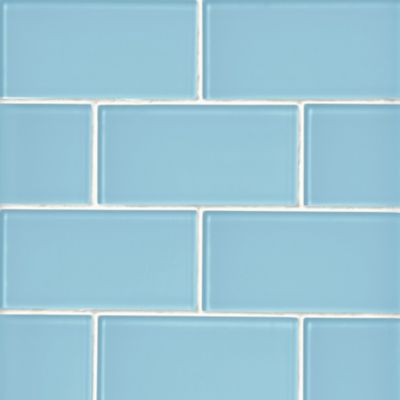 Glass Sky Blue Wall and Floor Tile Sample