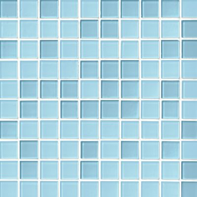 Glass Sky Blue Blend Mosaic Wall and Floor Tile - 1 in.