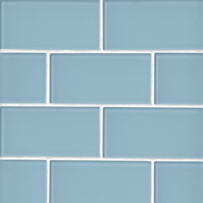 Glass Alice Blue Subway Wall and Floor Tile - 3 x 6 in.