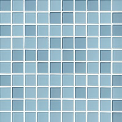 Glass Alice Blue Blend Mosaic Wall and Floor Tile - 1 in.