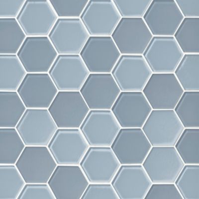 Glass Storm Blend Hex Mosaic Wall and Floor Tile - 2 in.