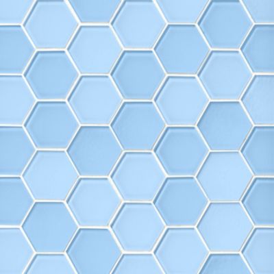 Glass Cornflower Blend Hex Mosaic Wall and Floor Tile - 2 in.