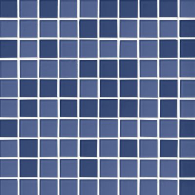 Glass Steel Blue Blend Mosaic Wall and Floor Tile - 1 in.