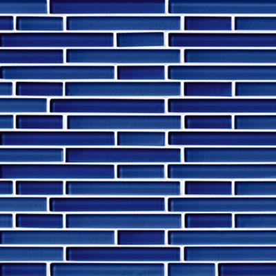 Glass Iridescent Indigo Blend Stria Mosaic Wall and Floor Tile