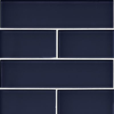Glass Nautical Blue Subway Wall and Floor Tile - 3 x 12 in.