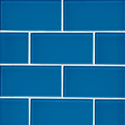 Glass Royal Blue Subway Wall and Floor Tile - 3 x 6 in.