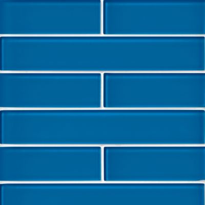 Glass Royal Blue Subway Wall and Floor Tile - 2 x 12 in.