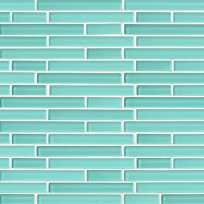 Glass Spearmint Blend Stria Mosaic Wall and Floor Tile