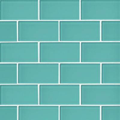 Glass Aquamarine Amalfi Mosaic Wall and Floor Tile