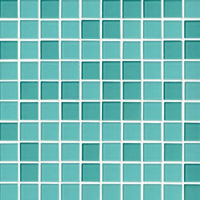 Glass Aquamarine Blend Mosaic Wall and Floor Tile - 1 in.