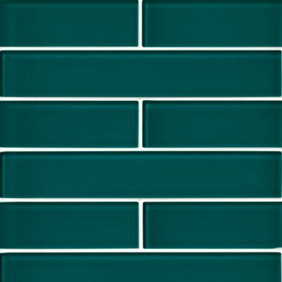 Glass Peacock Subway Wall and Floor Tile - 2 x 12 in.