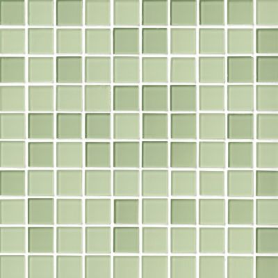 Glass Tea Green Blend Mosaic Wall and Floor Tile - 1 in.
