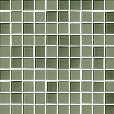 Glass Khaki Green Blend Mosaic Wall and Floor Tile - 1 in.