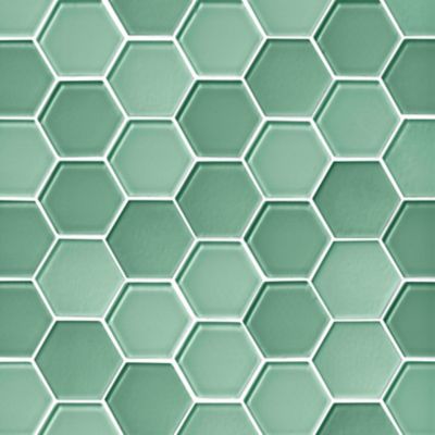 Glass Wintergreen Blend Hex Mosaic Wall and Floor Tile - 2 in.