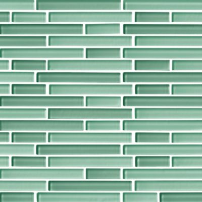 Glass Wintergreen Blend Stria Mosaic Wall and Floor Tile