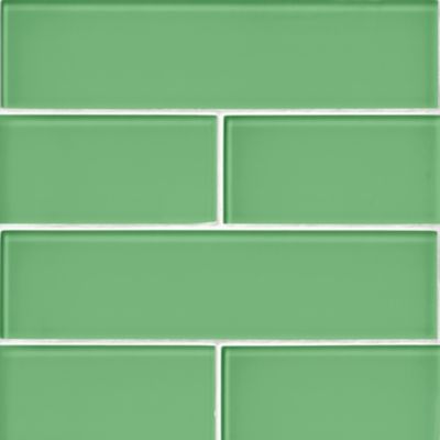 Glass Spring Green Subway Wall and Floor Tile - 3 x 12 in.