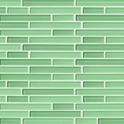 Glass Spring Green Blend Stria Mosaic Wall and Floor Tile