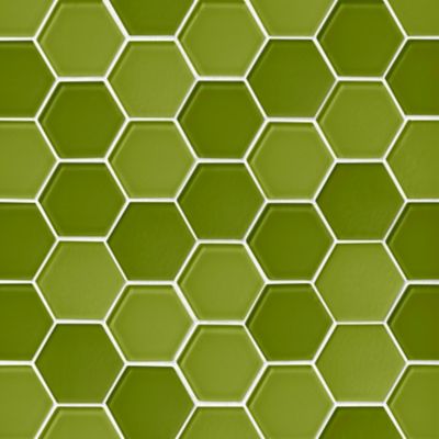 Glass Melon Blend Hex Mosaic Wall and Floor Tile - 2 in.