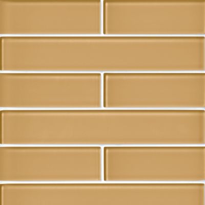 Glass Khaki Subway Wall and Floor Tile - 2 x 12 in.