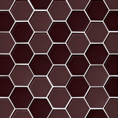 Glass Chocolate Blend Hex Mosaic Wall and Floor Tile - 2 in.