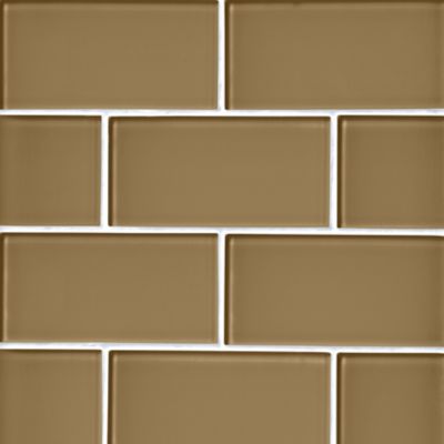 Glass Burlap Subway Wall and Floor Tile - 3 x 6 in.