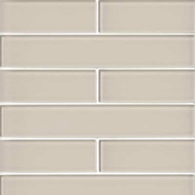 Glass Rosewater Subway Wall and Floor Tile - 2 x 12 in.