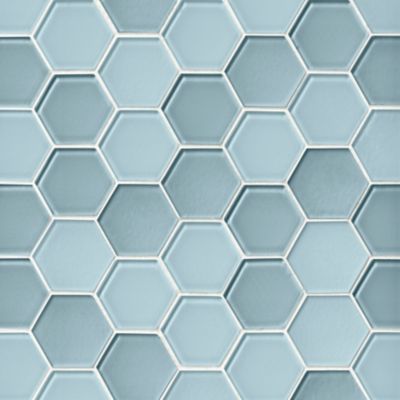 Glass Fresh Water Blend Hex Mosaic Wall and Floor Tile - 2 in.