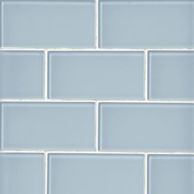 Glass Light Blu Subway Wall and Floor Tile - 3 x 6 in.