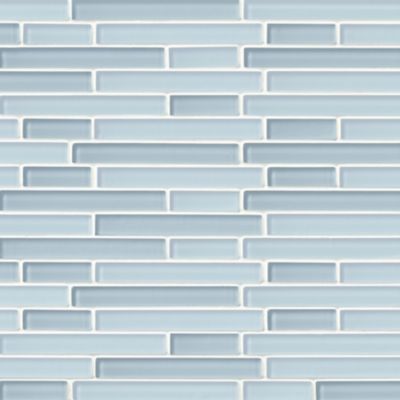 Glass Light Blu Blend Stria Mosaic Wall and Floor Tile